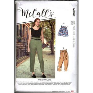 McCall's M8168 Misses 6 to 22 High Waist Shorts, Pants and Capri Sewing Pattern